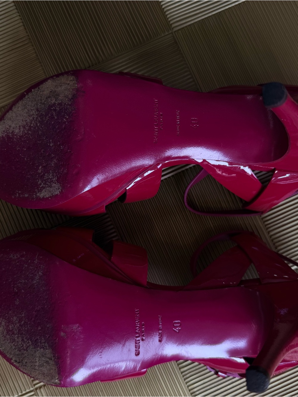 Yves Saint Laurent Tribute Platform Pink Sandals - Picture 6 of 7